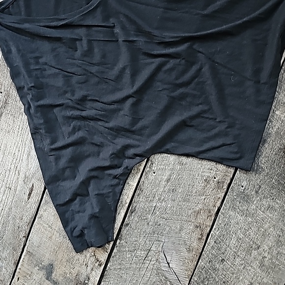 Victoria Secret Black Flowy Boxy Batwing sleeve V neck Tee - Picture 2 of 5